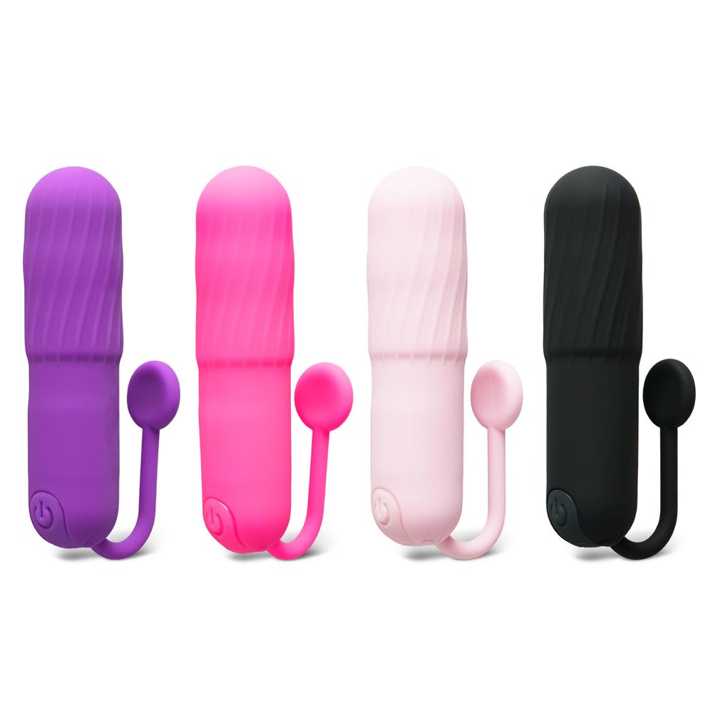 Black 10-Speed Rechargeable Vibrating Bullet with Silicone Grip Handle