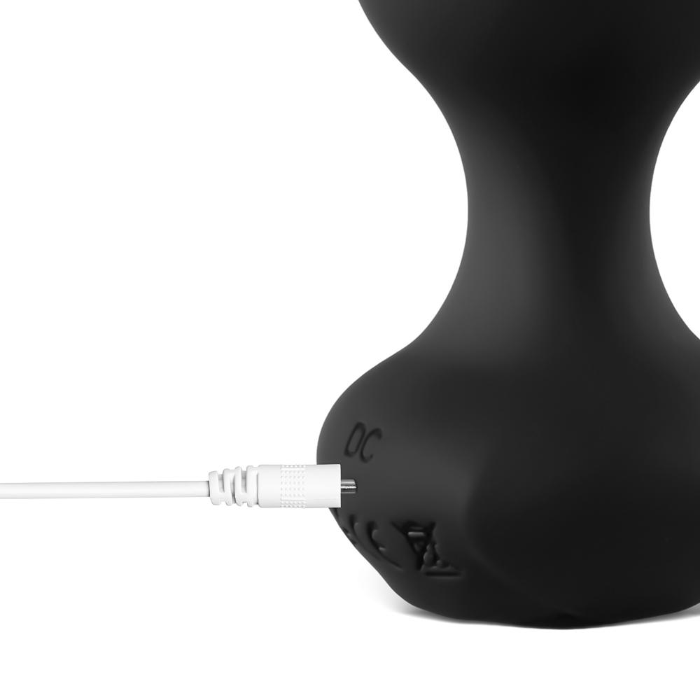 Black 10-Speed Rechargeable Waterproof Vibrating Butt Plug with Remote Control