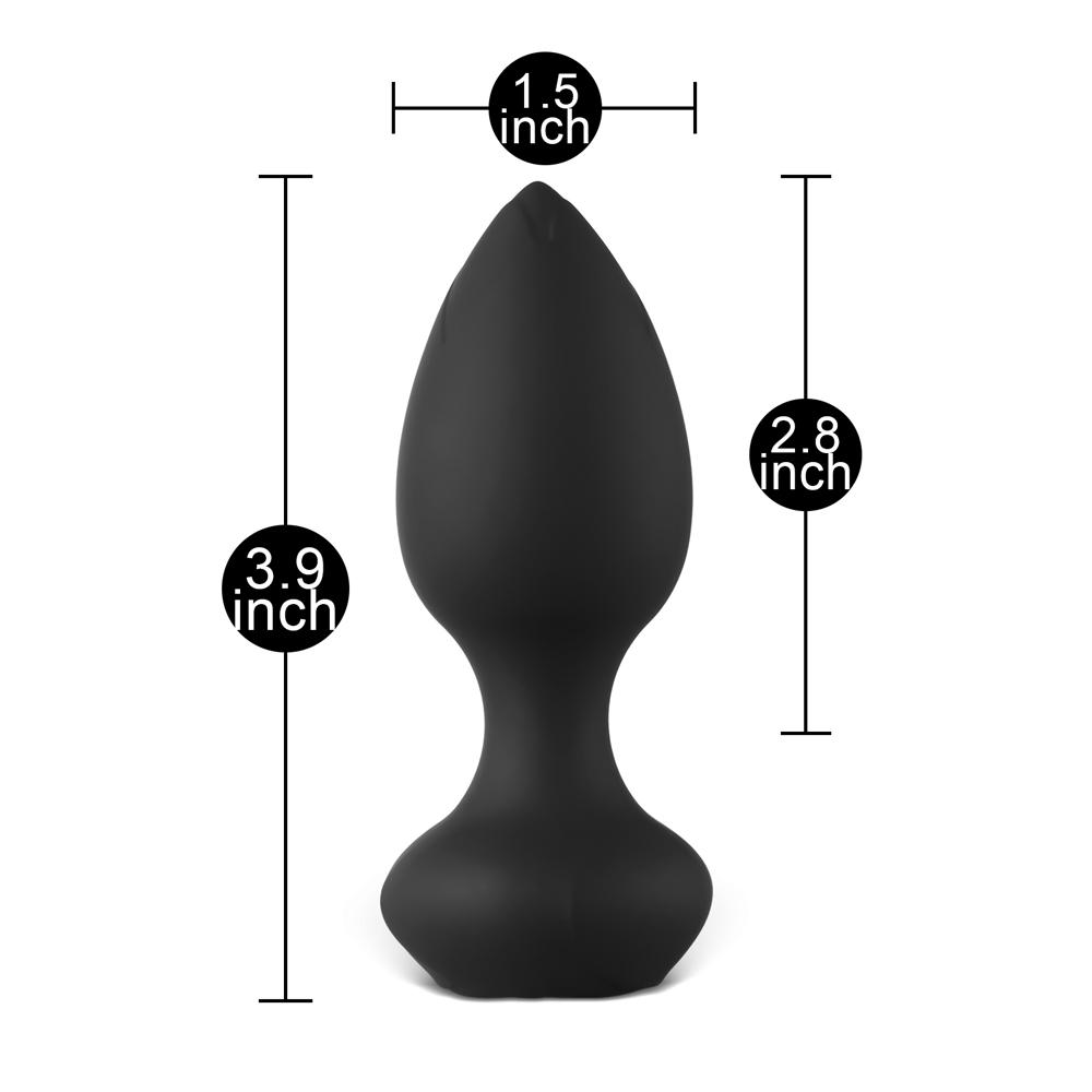 Black 10-Speed Rechargeable Waterproof Vibrating Butt Plug with Remote Control