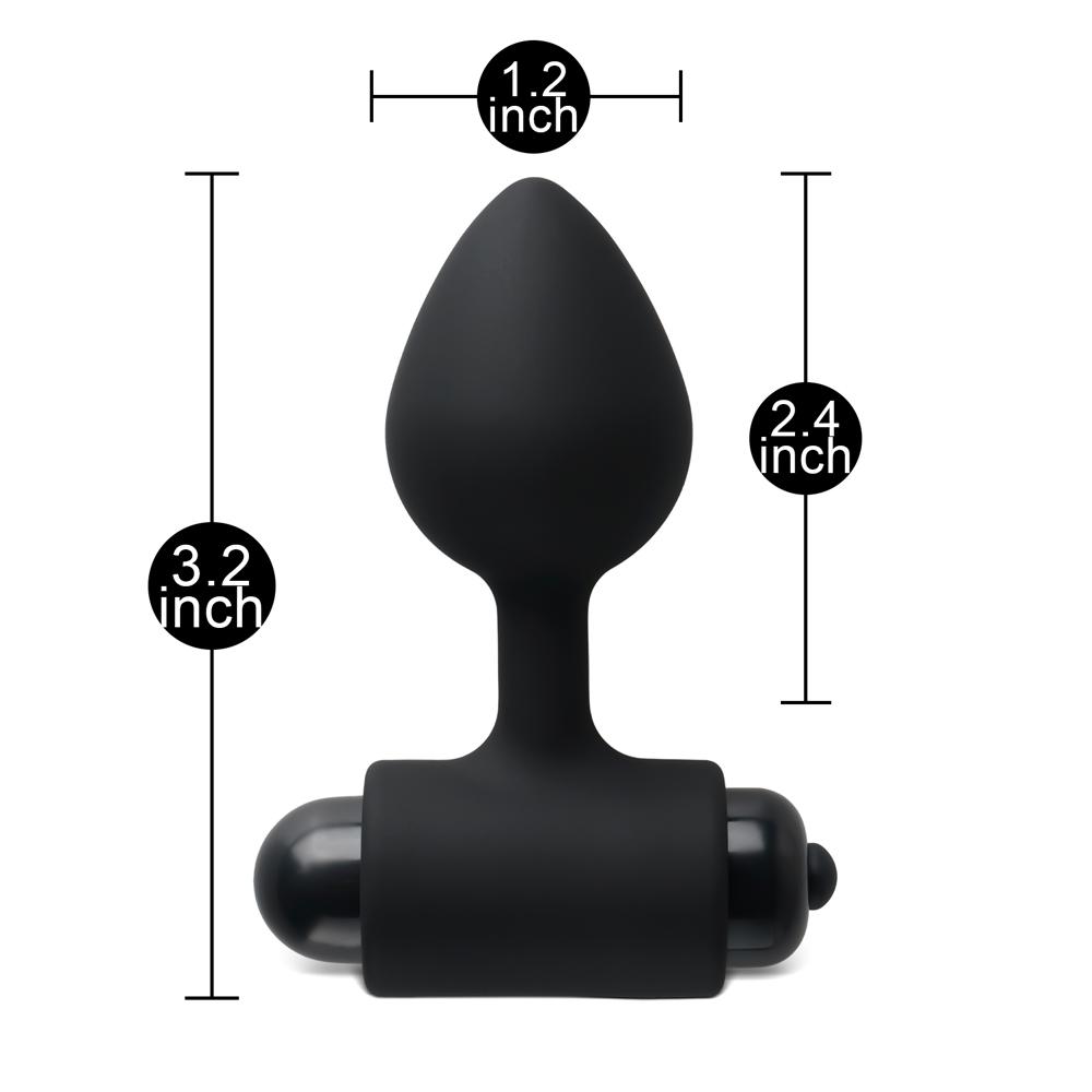 Black 10-Speed Vibrating Waterproof Anal Plug