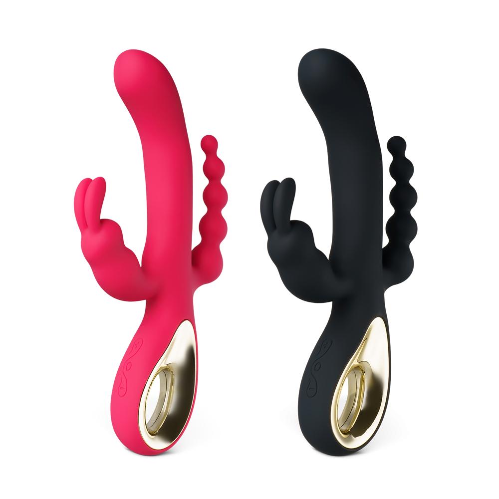 Black 10-Speed Waterproof Vibrating Silicone Vibrator - Rechargeable