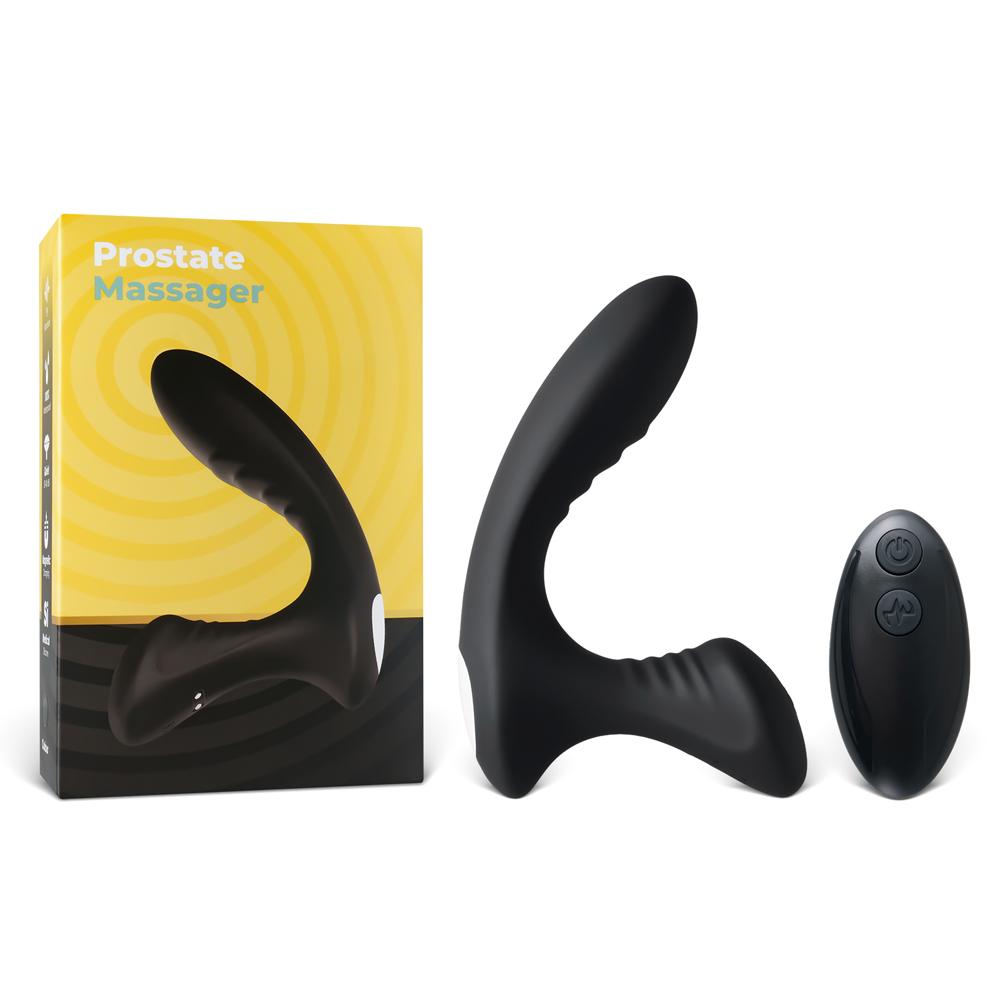 Black 9-Speed USB Magnetic Rechargeable Waterproof Prostate Massager with Remote Control