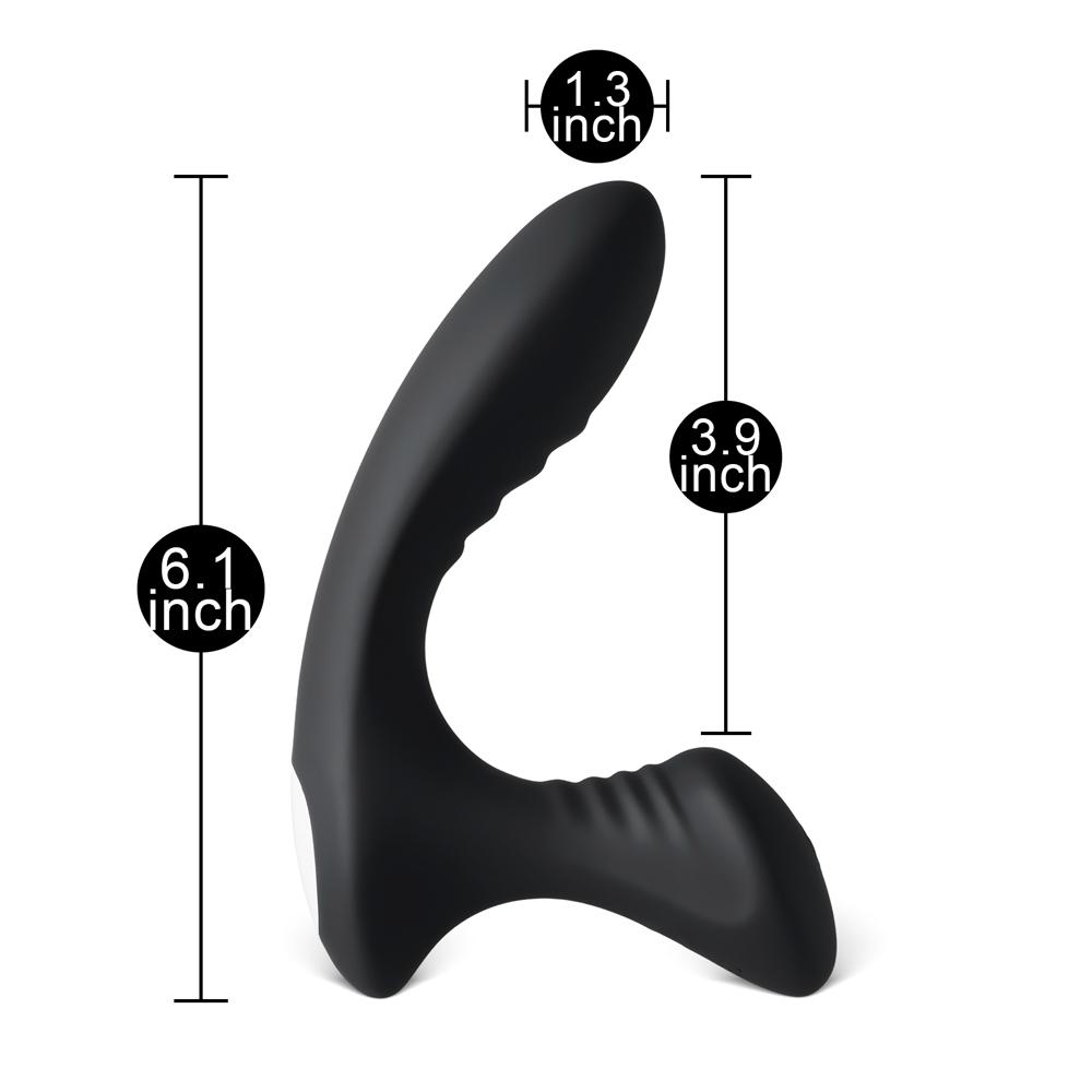 Black 9-Speed USB Magnetic Rechargeable Waterproof Prostate Massager with Remote Control