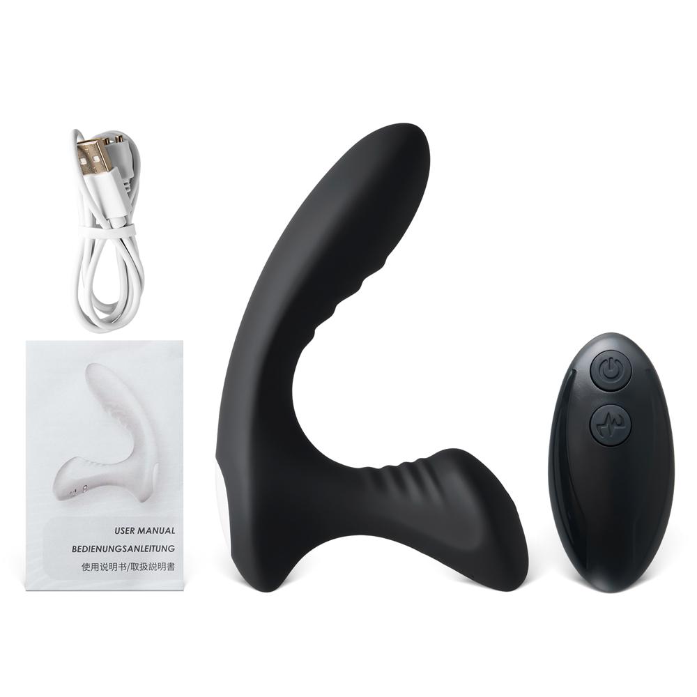 Black 9-Speed USB Magnetic Rechargeable Waterproof Prostate Massager with Remote Control