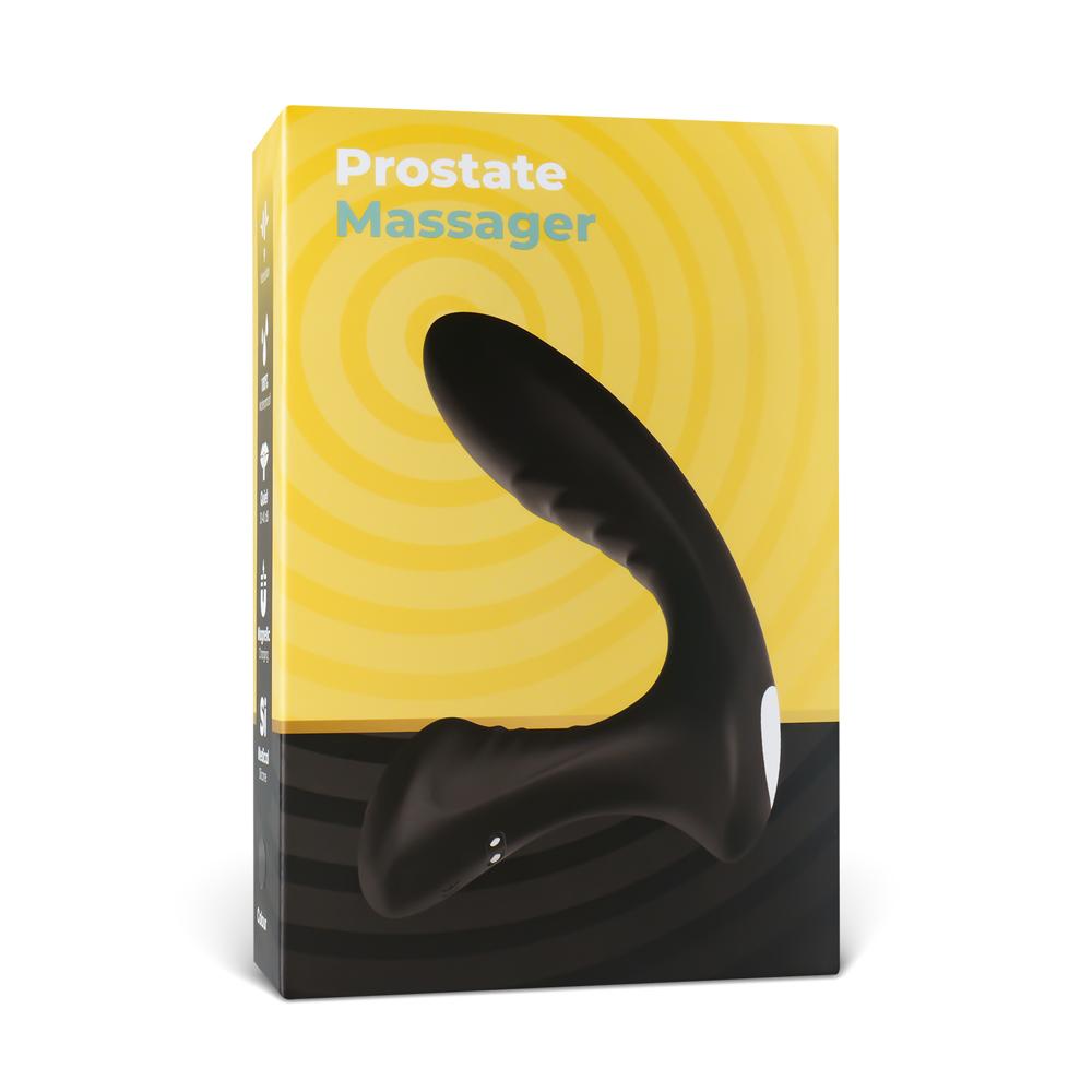 Black 9-Speed USB Magnetic Rechargeable Waterproof Prostate Massager with Remote Control