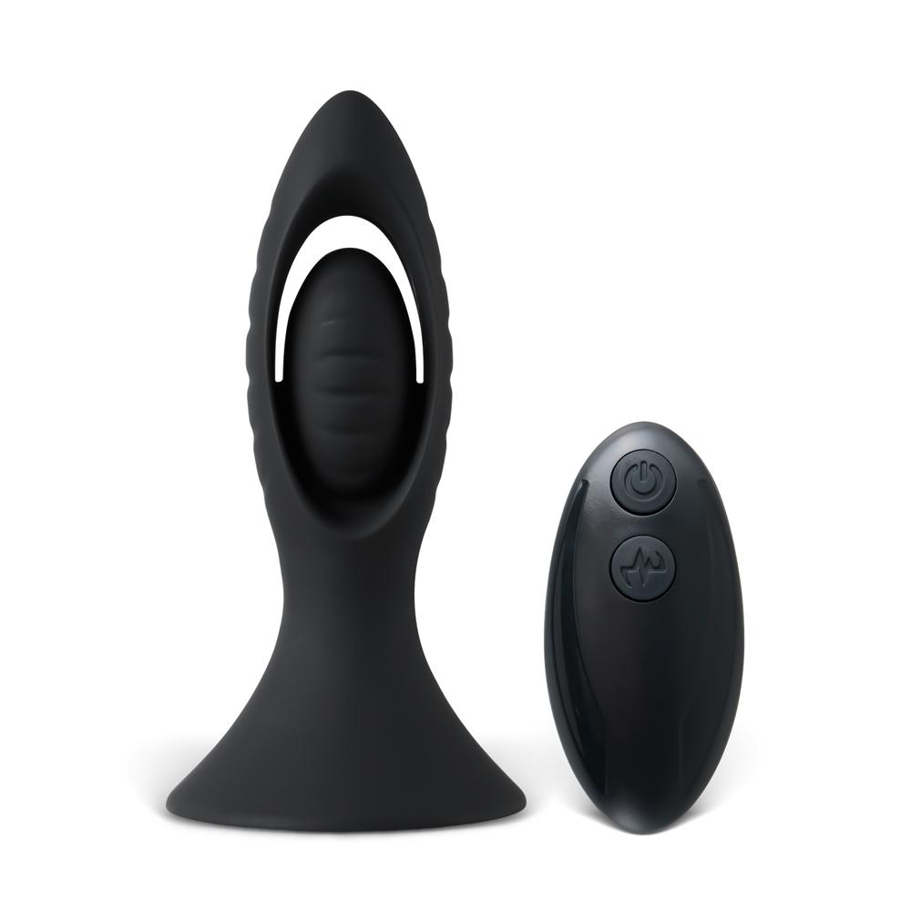 Black 9-Speed USB Magnetic Rechargeable Waterproof Vibrating Butt Plug with Remote Control