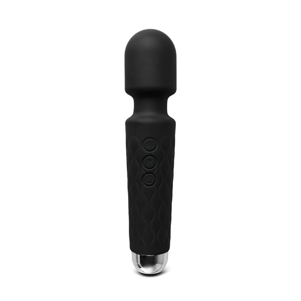 Black Color 10-Speed Strong Vibrating Rechargeable Wand Massager (USB Recharging)