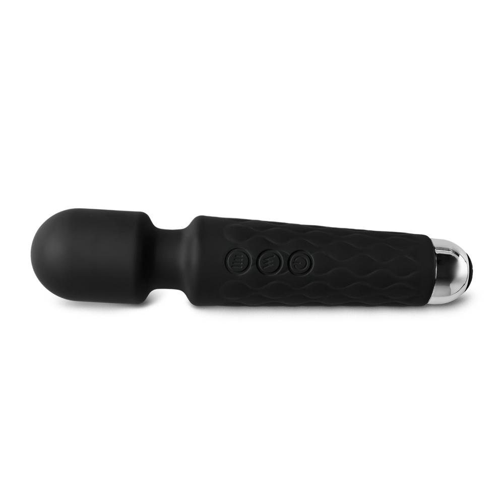 Black Color 10-Speed Strong Vibrating Rechargeable Wand Massager (USB Recharging)