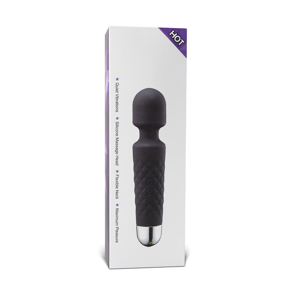 Black Color 10-Speed Strong Vibrating Rechargeable Wand Massager (USB Recharging)