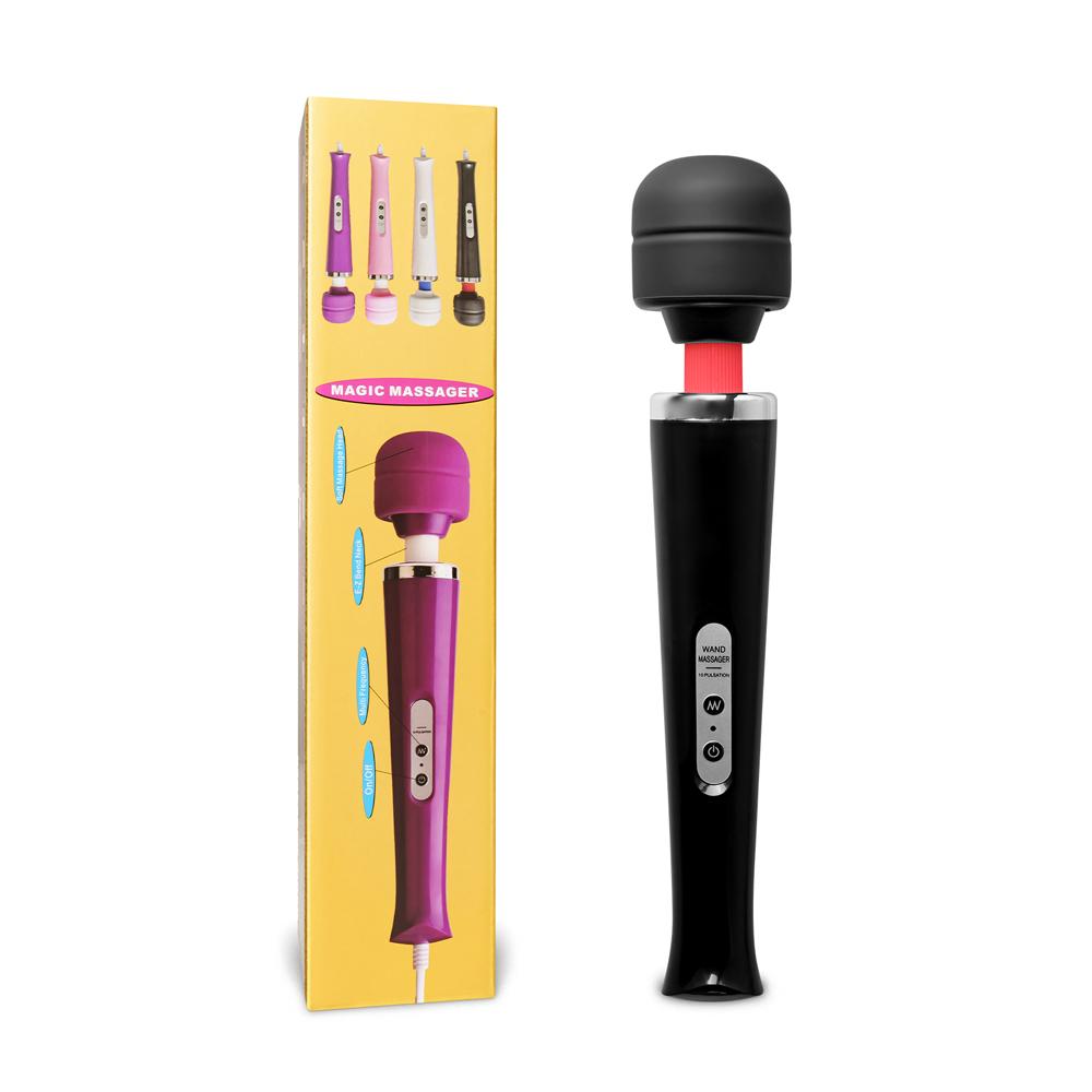 Black Color 10-Speed USB Rechargeable Magic Wand Massager