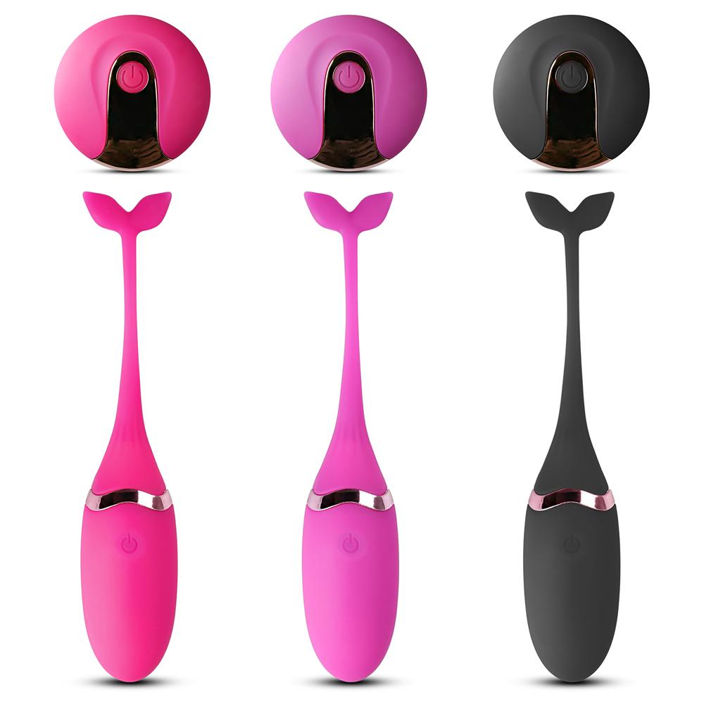 Black Color 10 Speeds Rechargeable Silicone Remote Control Vibrating Egg