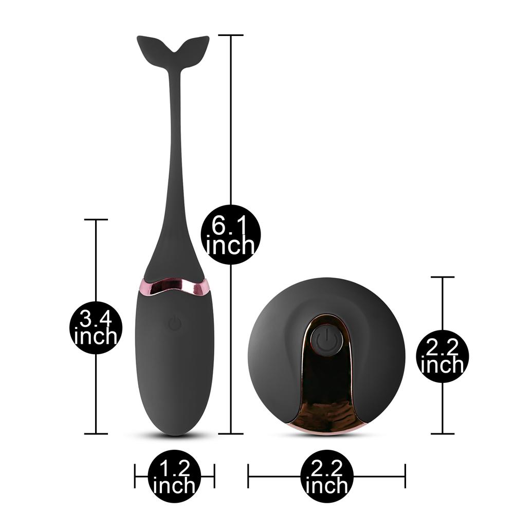 Black Color 10 Speeds Rechargeable Silicone Remote Control Vibrating Egg