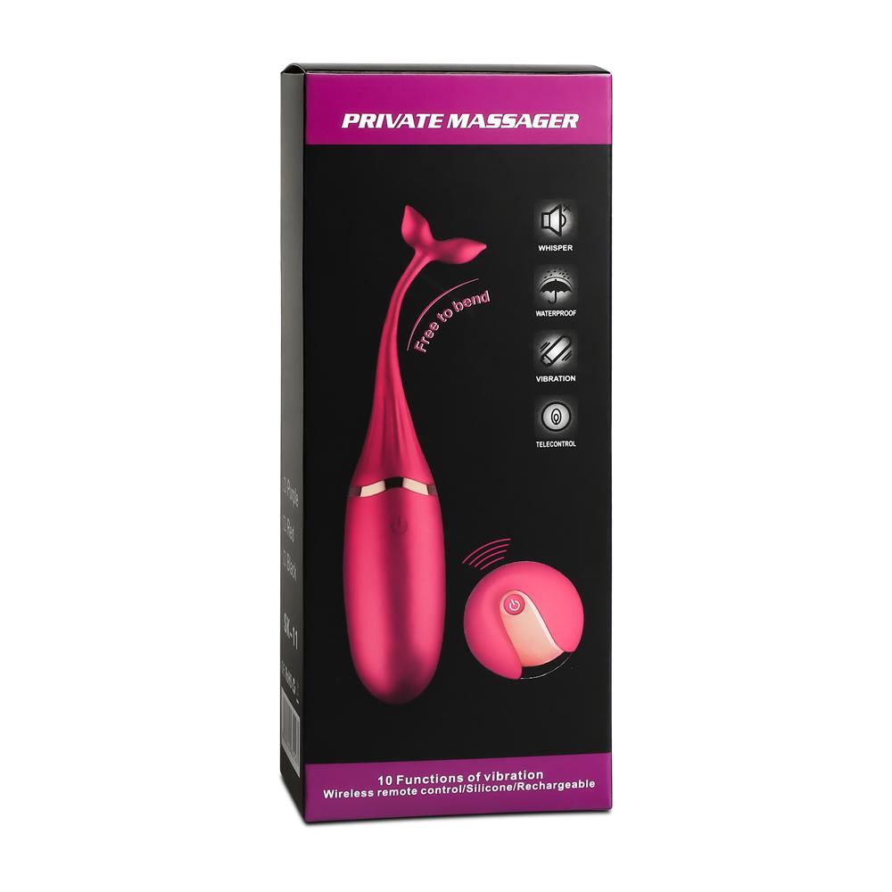 Black Color 10 Speeds Rechargeable Silicone Remote Control Vibrating Egg