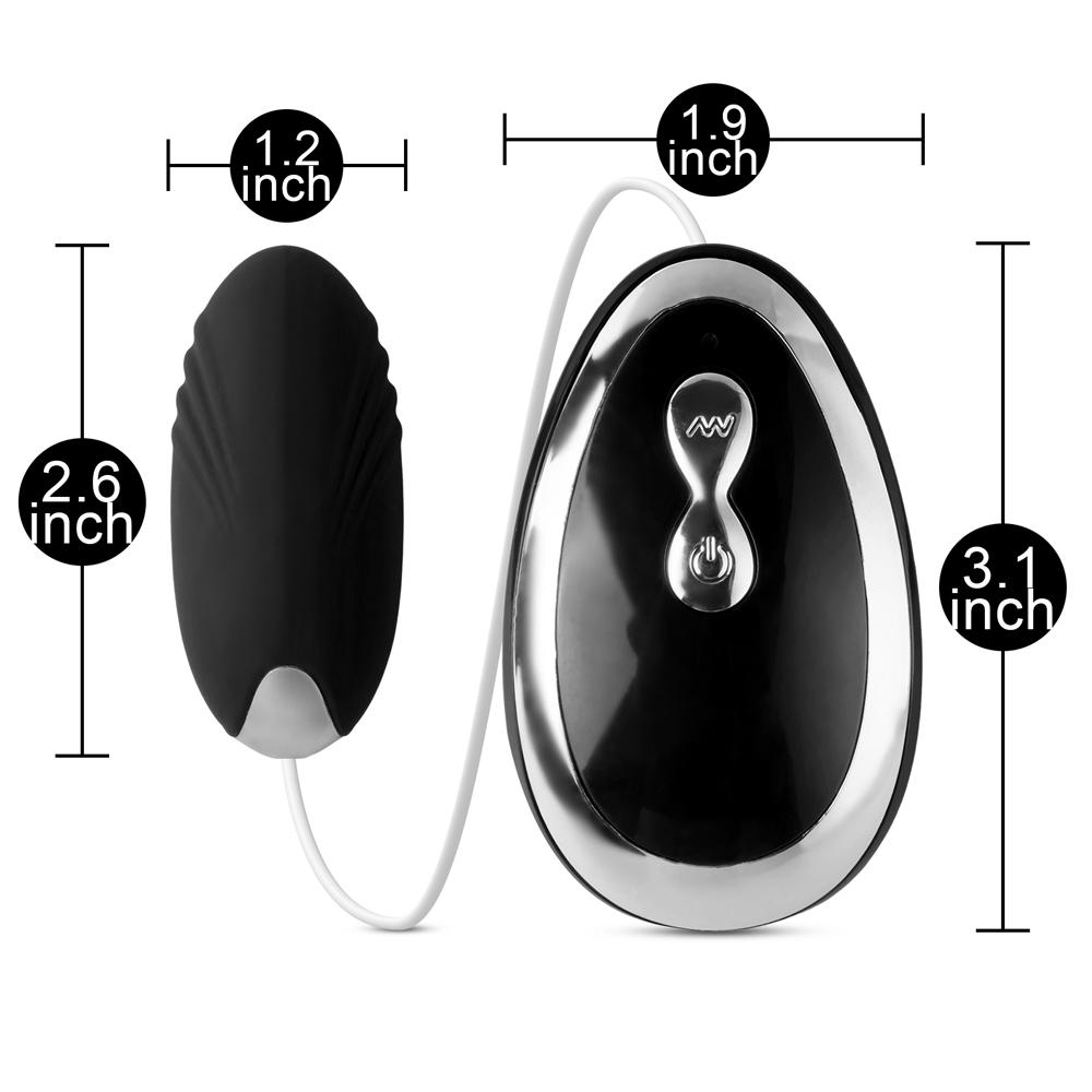 Black Color 20 Speeds Silicone Vibrating Egg