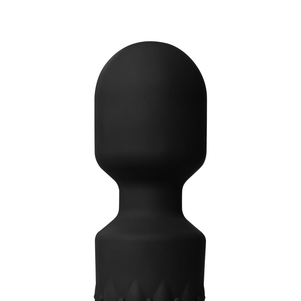 Black Color 9 Speeds Rechargeable Silicone Wand Massager