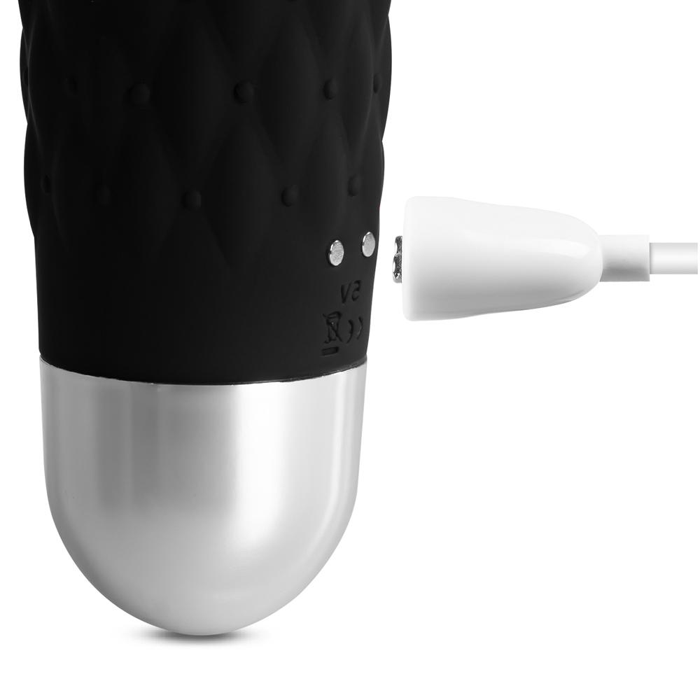 Black Color 9 Speeds Rechargeable Silicone Wand Massager