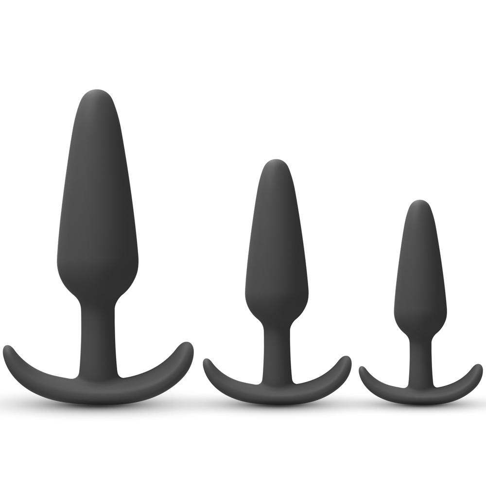 Black Color Medical Grade Silicone Butt Plug Set