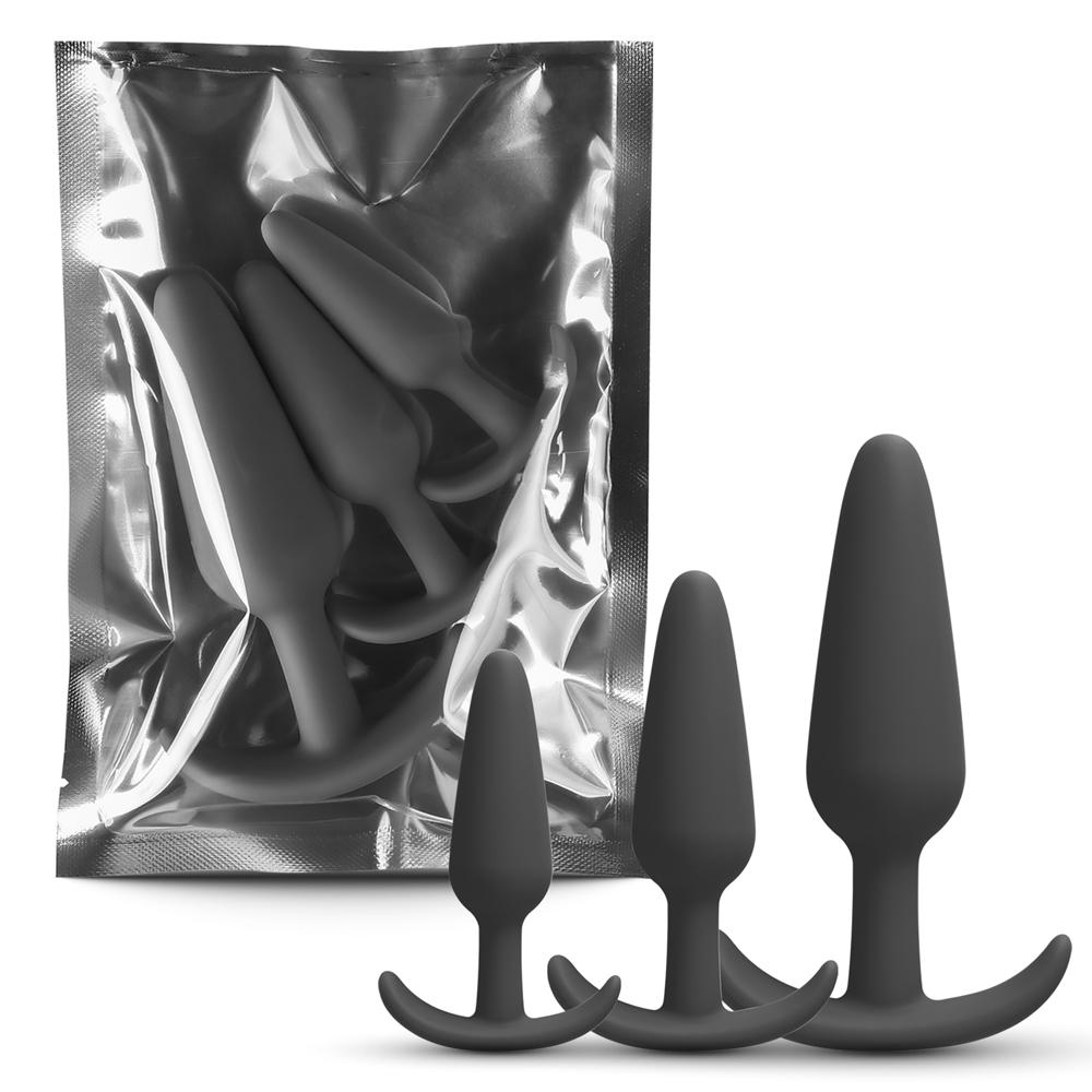 Black Color Medical Grade Silicone Butt Plug Set