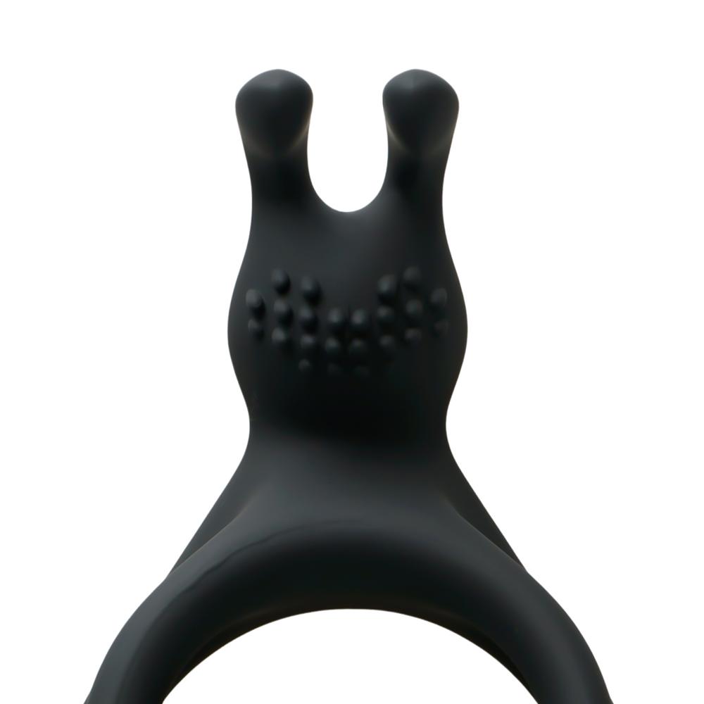 Black Color Rabbit Cock Ring with 2 Rings