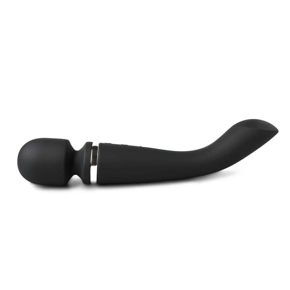 Black Color Rechargeable 10 Speeds Silicone Magic Wand Massager ( Both sides vibrate )