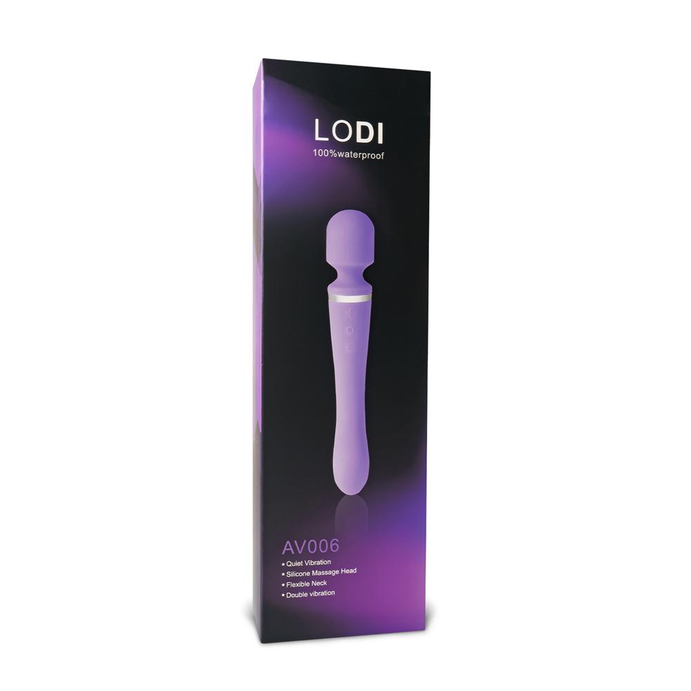 Black Color Rechargeable 10 Speeds Silicone Magic Wand Massager ( Both sides vibrate )