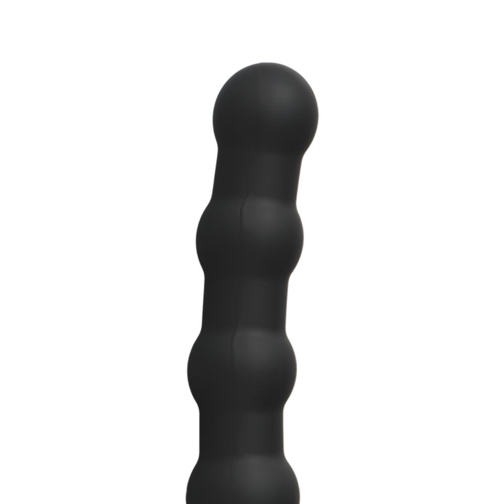 Black Color Silicone Anal Beads with 2 Cock Rings