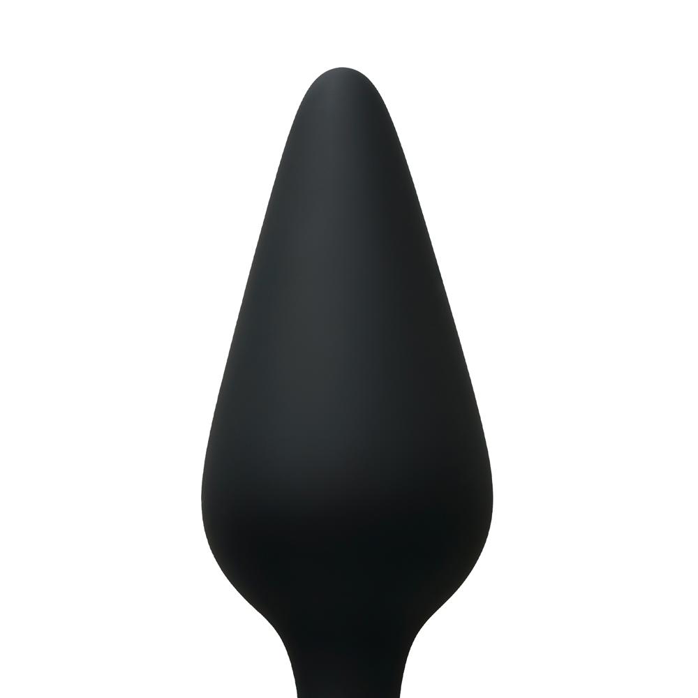 Black Color Silicone Butt Plug Set with Ring