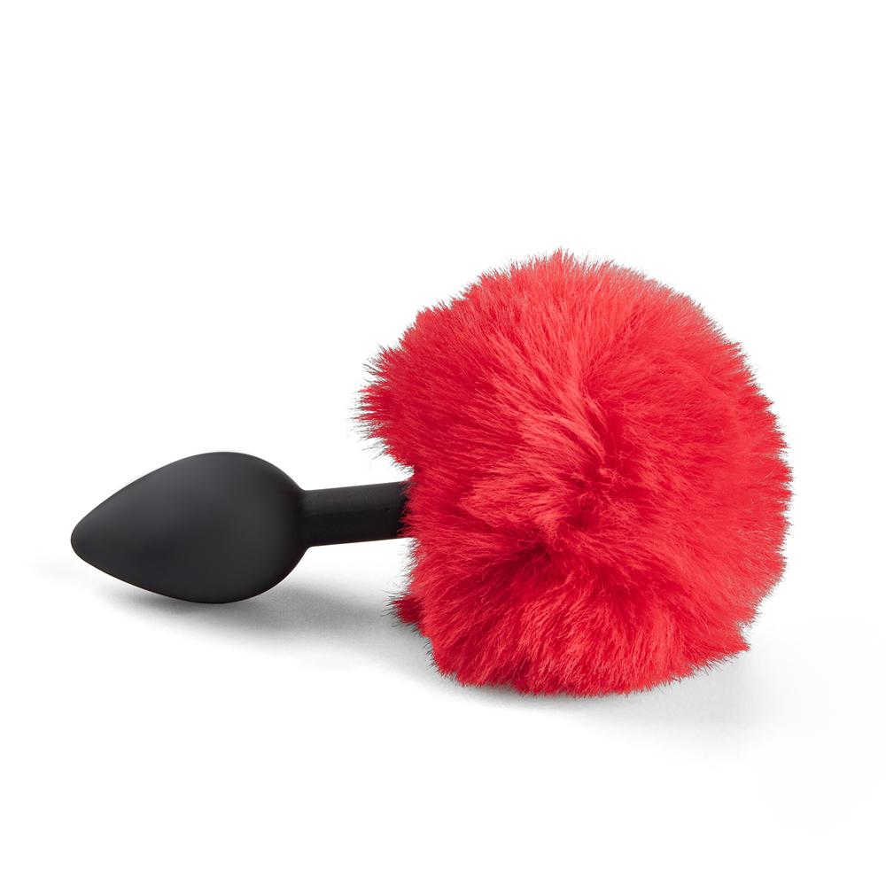 Black Color Silicone Butt Plug with Red Tail