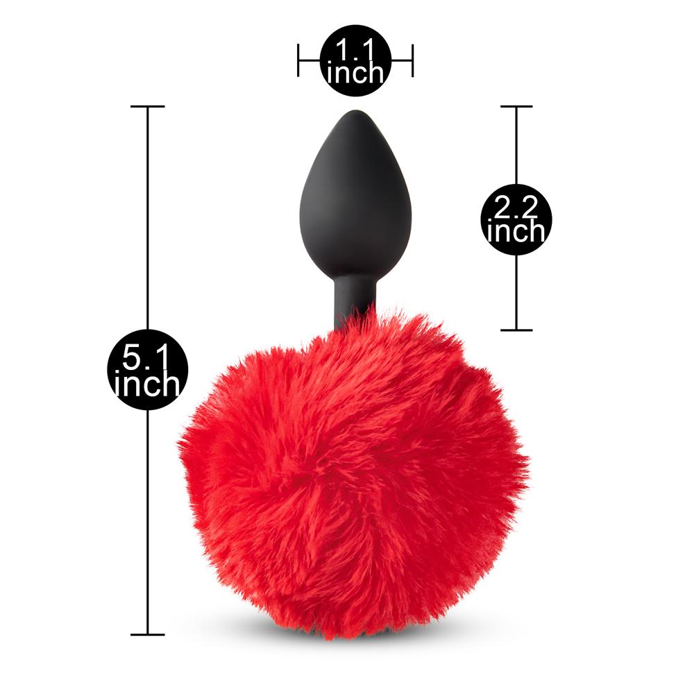 Black Color Silicone Butt Plug with Red Tail