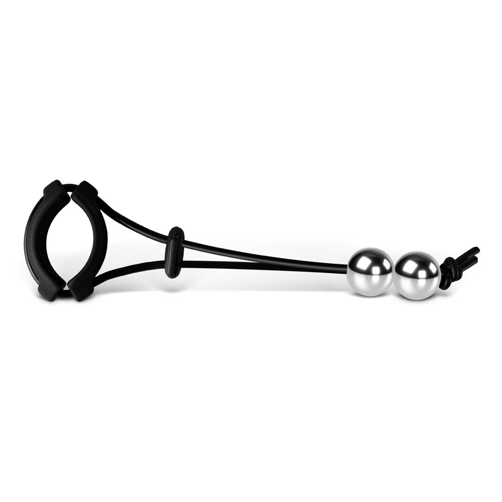 Black Color Silicone Cock Ring with Double Balls