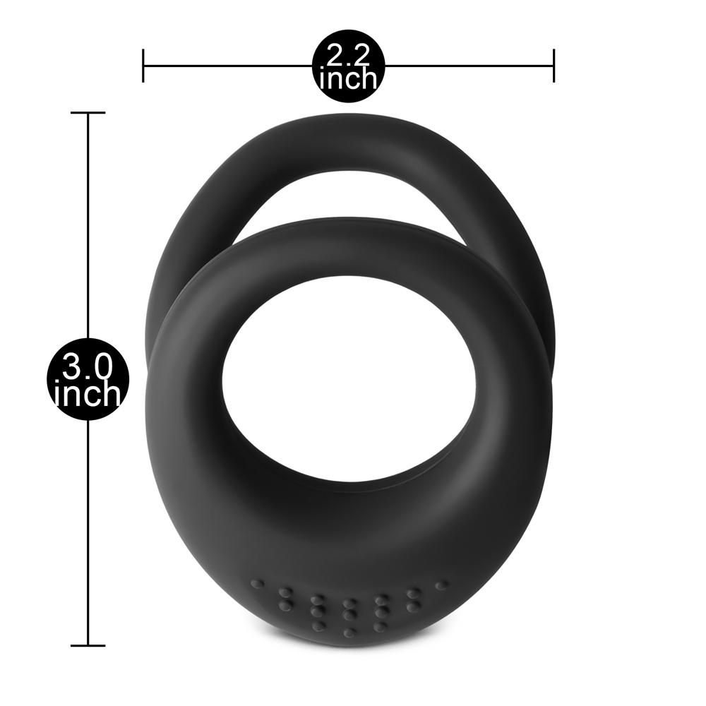 Black Color Silicone Dual Cock Rings