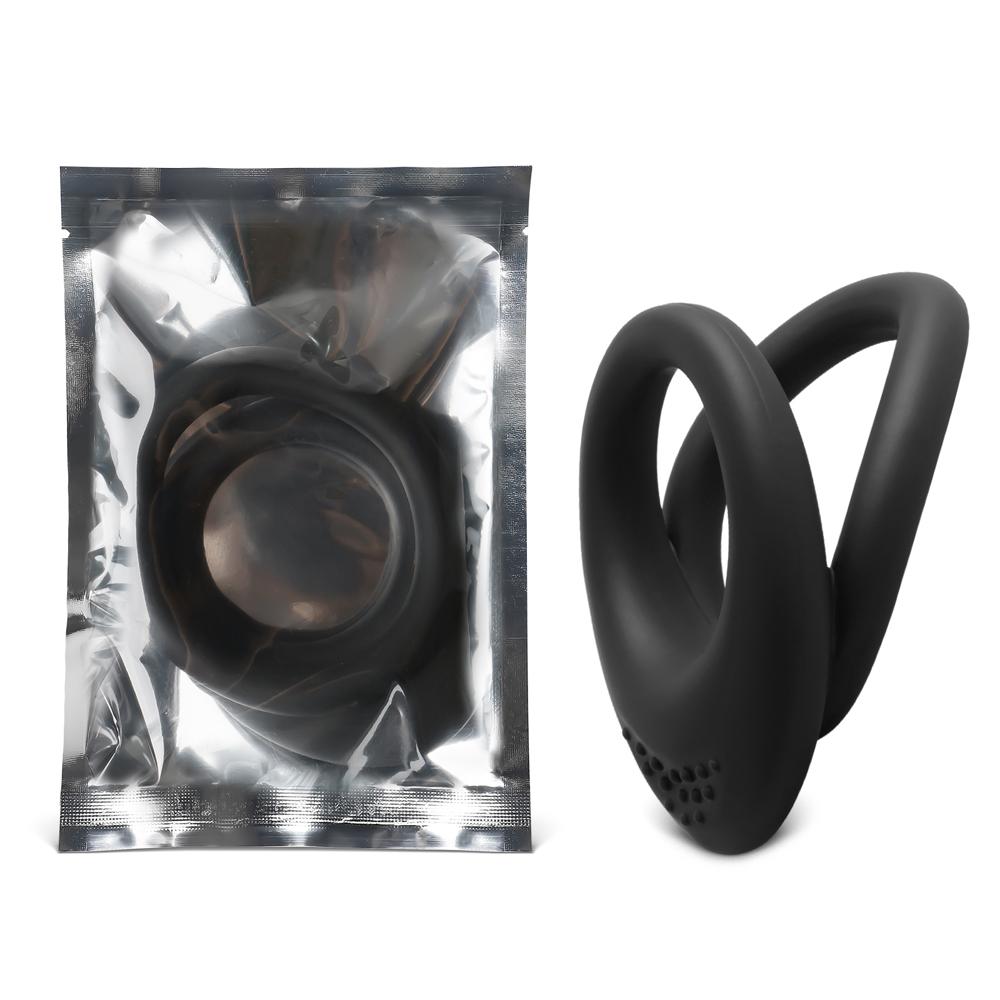 Black Color Silicone Dual Cock Rings