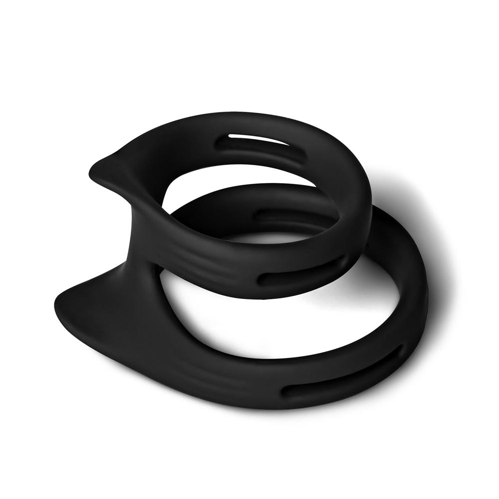 Black Color Silicone Dual Penis Rings