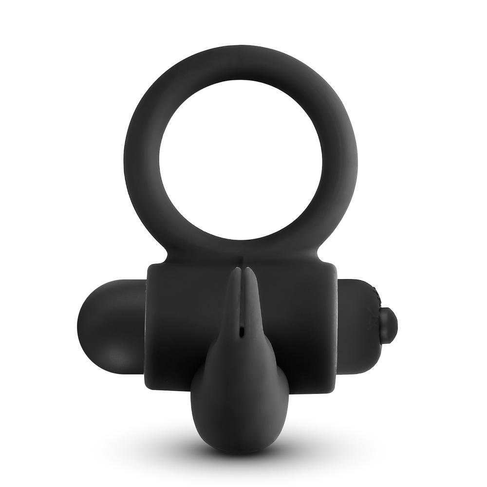 Black Color Silicone Rabbit Vibrating Cock Ring