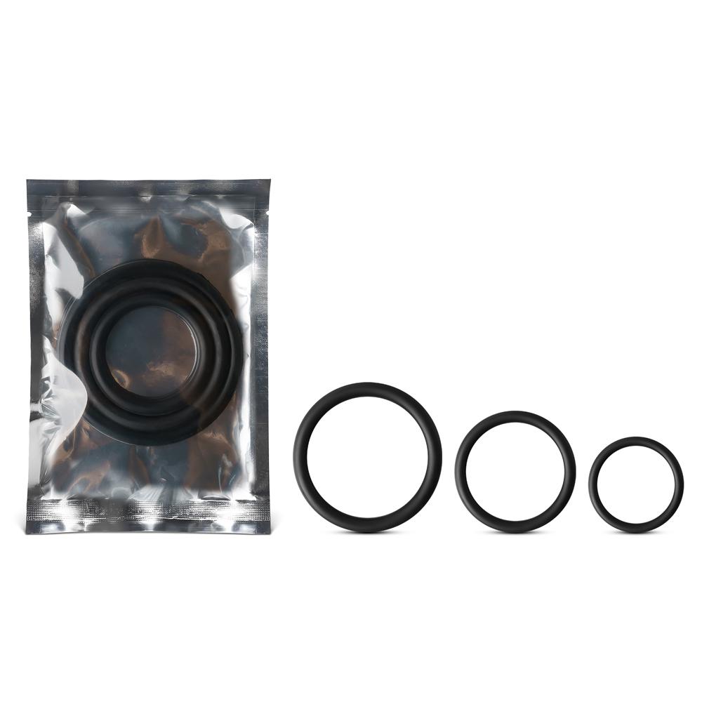 Black Color Silicone Triple Cock Ring Set