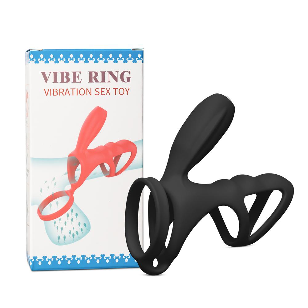 Black Color Silicone Vibrating Cock Ring