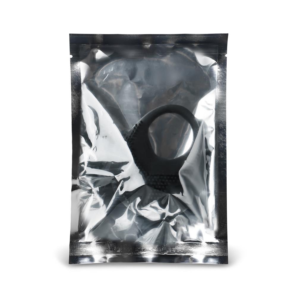 Black Color Silicone Vibrating Cock Ring with Clitoral Stimulator