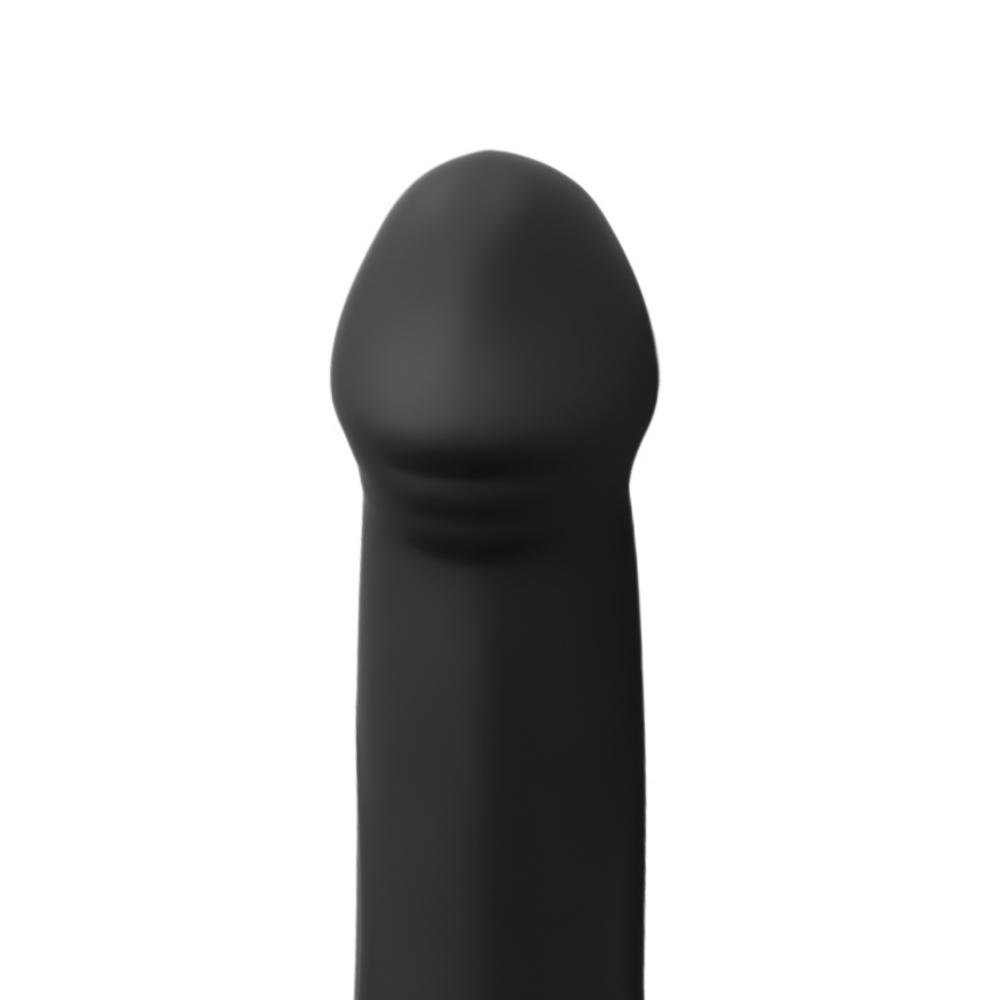 Black Color Silicone Vibrating Dildo with 2 Cock Rings