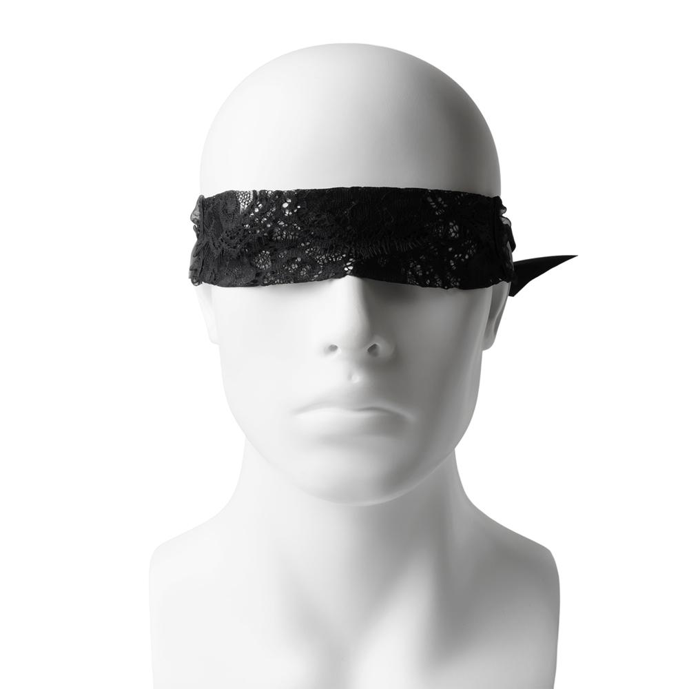 Black Lace Mask and Wrist Restraint Set