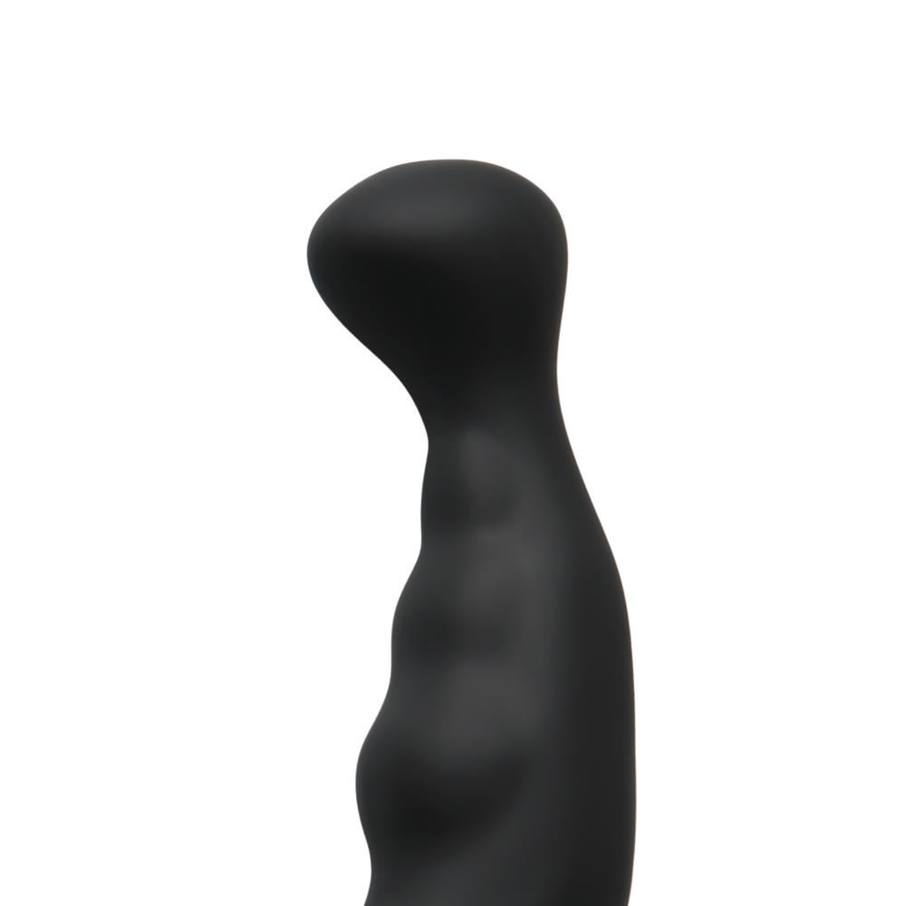 Black Silicone Anal Plug Vibrator with Ring