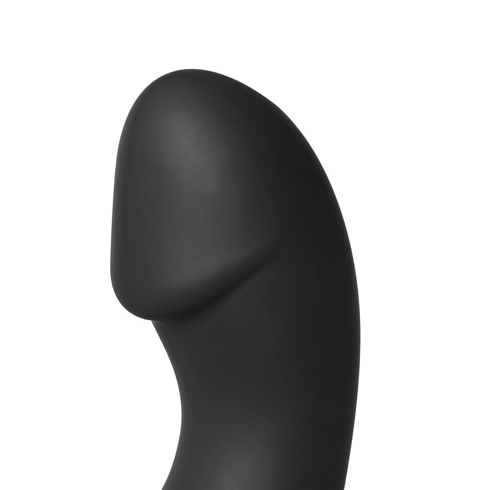 Black Silicone Anal Vibrator with 2 Rings