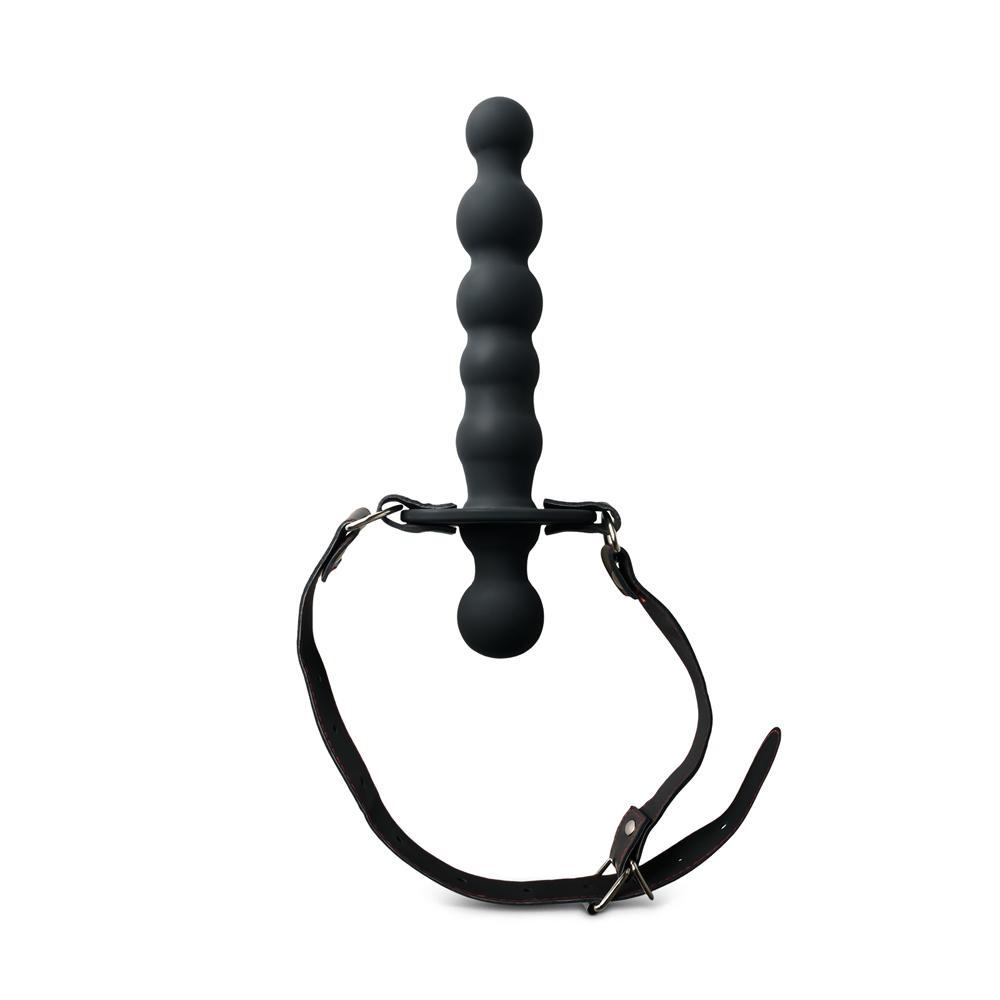 Black Silicone Ball Gag with 14.5 CM Beads