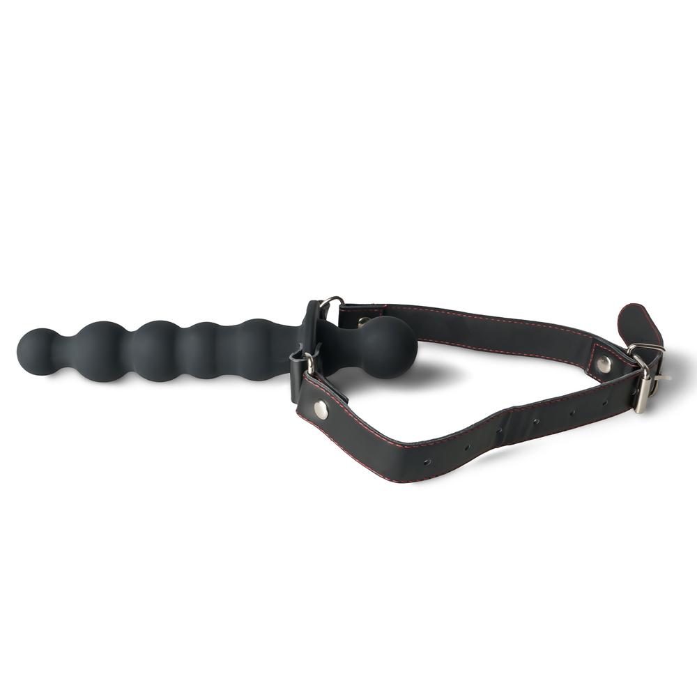 Black Silicone Ball Gag with 14.5 CM Beads