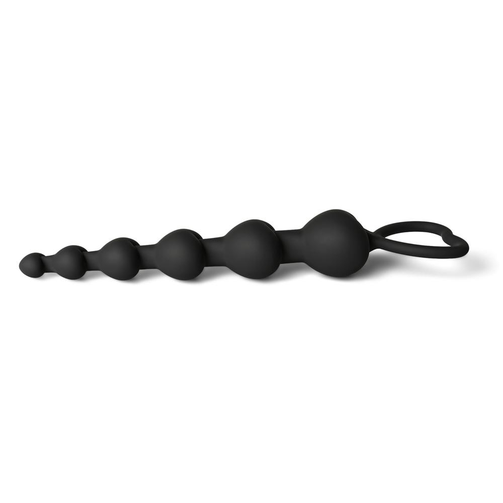 Black Silicone Heart Shape Anal Beads