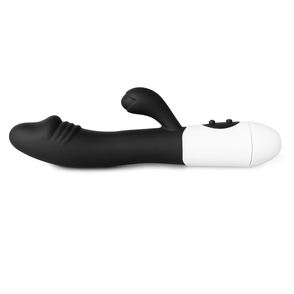 Black Silicone Penis G-Spot Vibrator ( Dual Motors )