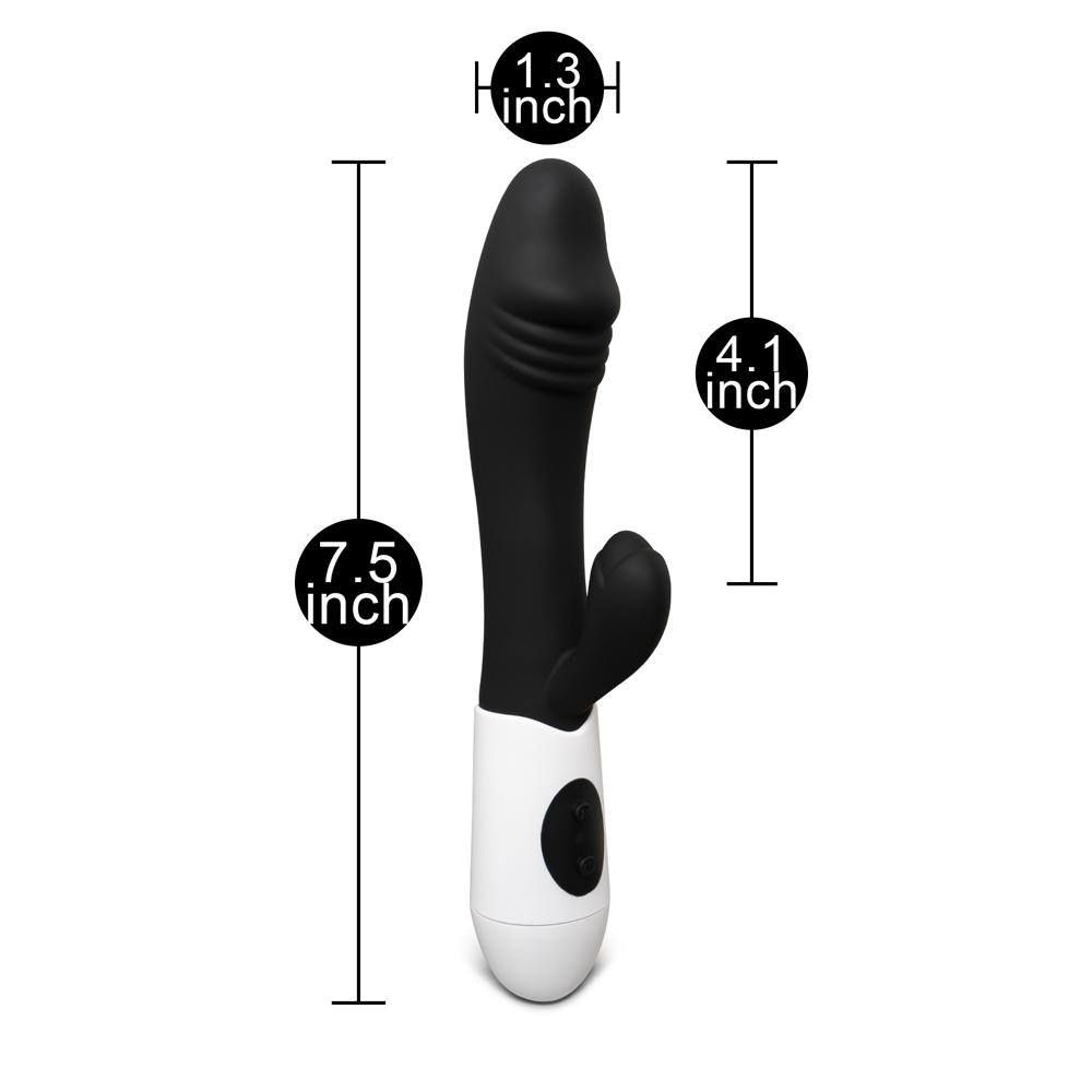 Black Silicone Penis G-Spot Vibrator ( Dual Motors )