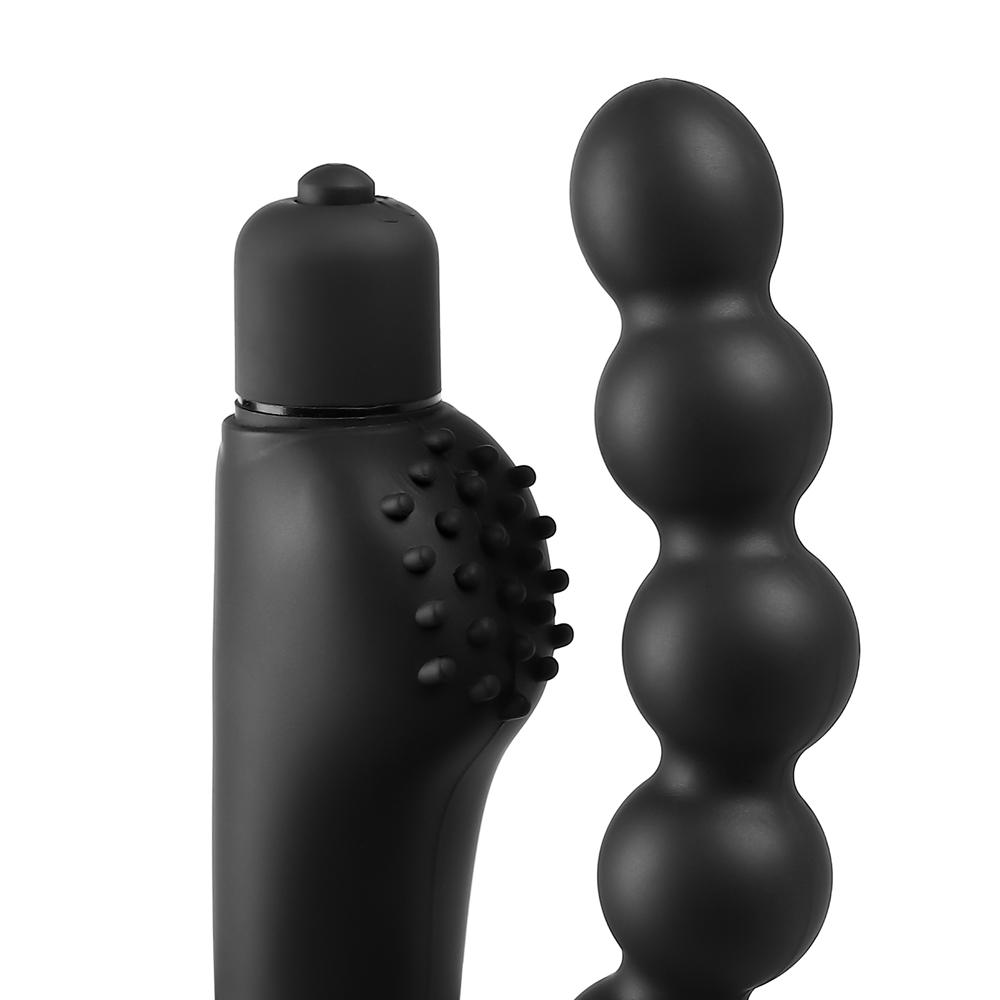 Black Silicone Vibrating Anal Beads