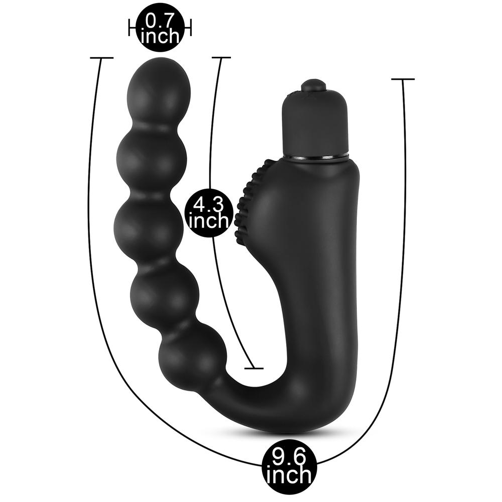 Black Silicone Vibrating Anal Beads