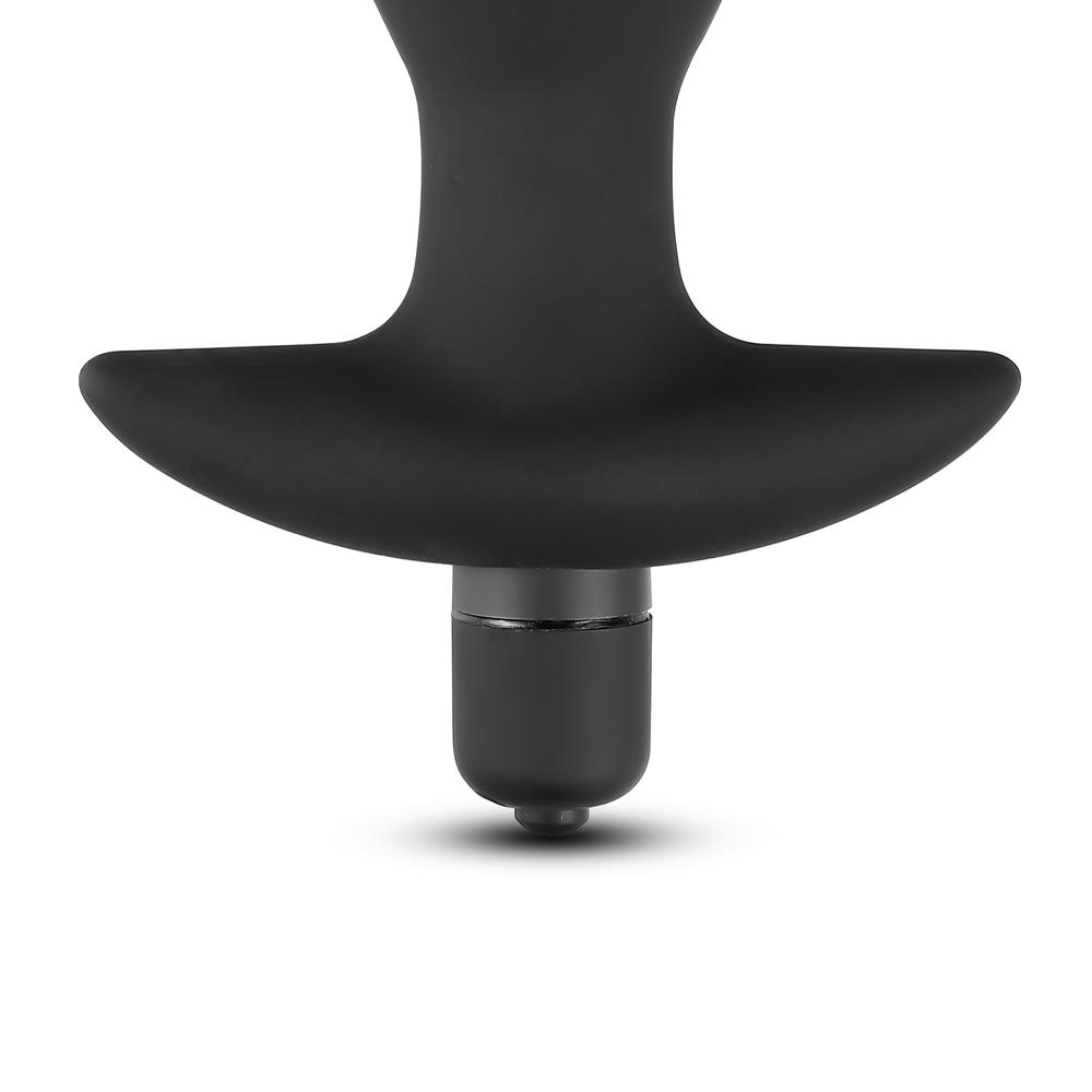 Black Silicone Vibrating Anal Plug