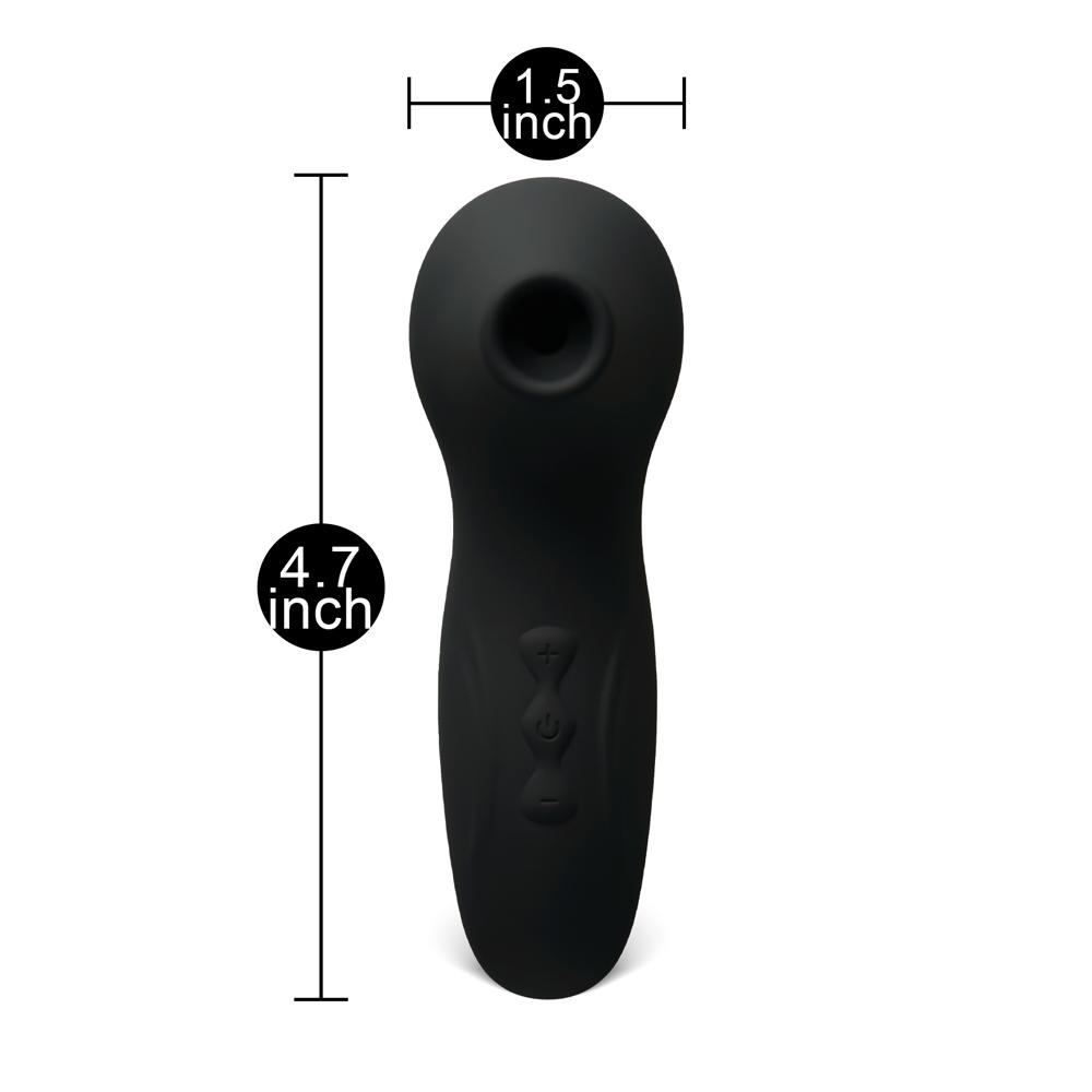 Black Sucking Massager - 5-Speed, Medical Grade Silicone, 4.53